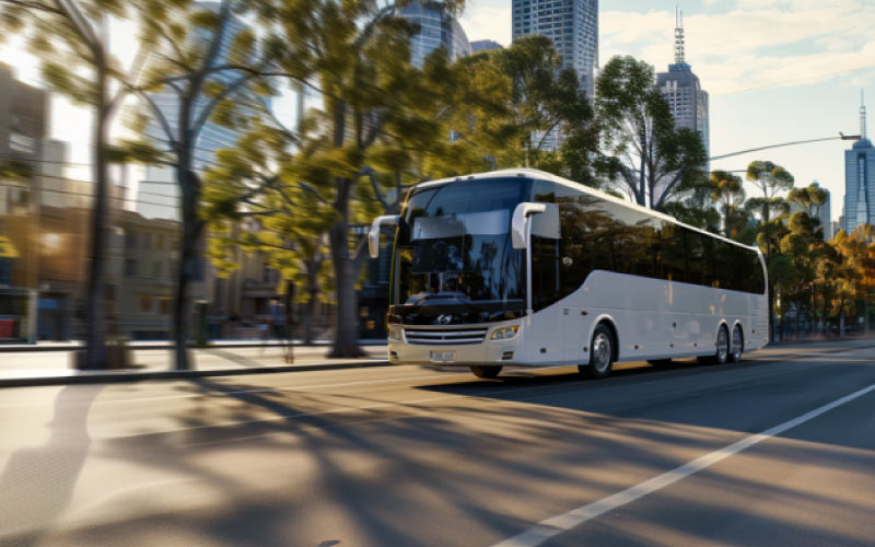 Comfortable and modern bus ready for hire in Melbourne, Australia