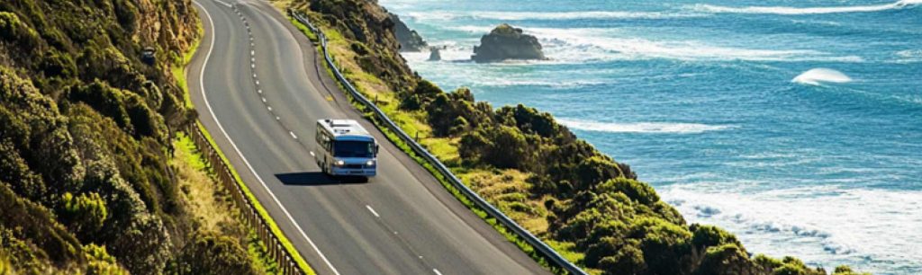 banner Scenic coastal view along the Great Ocean Road, a popular day trip destination from Melbourne.