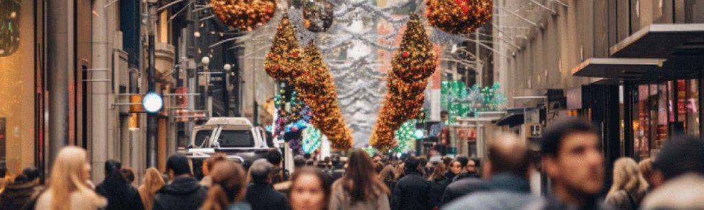 Banner Christmas shopping in Melbourne