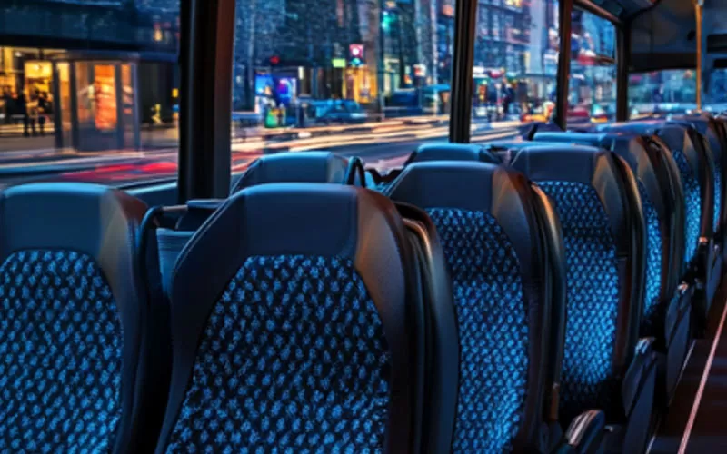 Comfortable bus interior for group travel in Melbourne